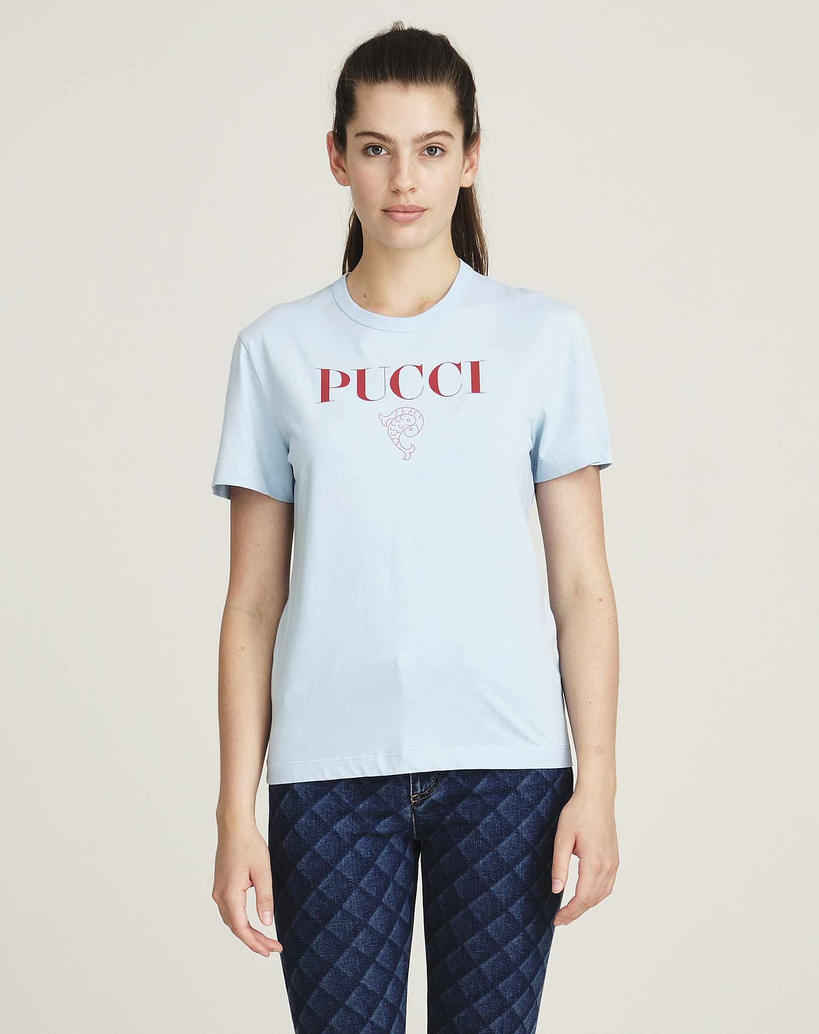 Emilio Pucci - Blue Cotton Tshirt